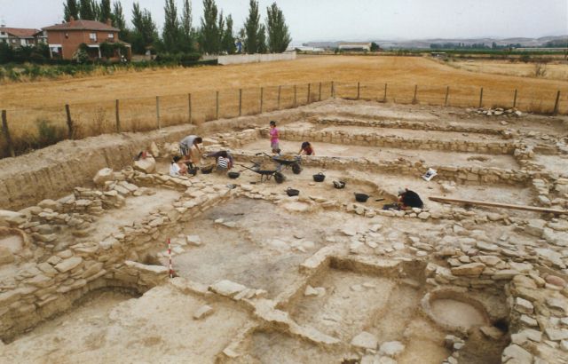 Vista del poblado d ela Eretas excavado