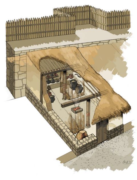 Detalle de vivienda de la Edad del Hierro 